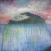 Ailsa Craig sea Gannets water drips painting island Scotland