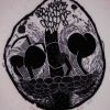open pod seed womb fertility genesis woodengraving print black image