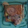 Argyll  secret coast collage acrylic painting shells net Assemblage wood